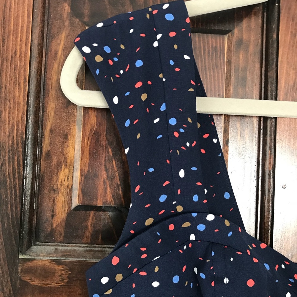 Bcbgeneration Zip Front Mini Navy Dotted Dress - image 7